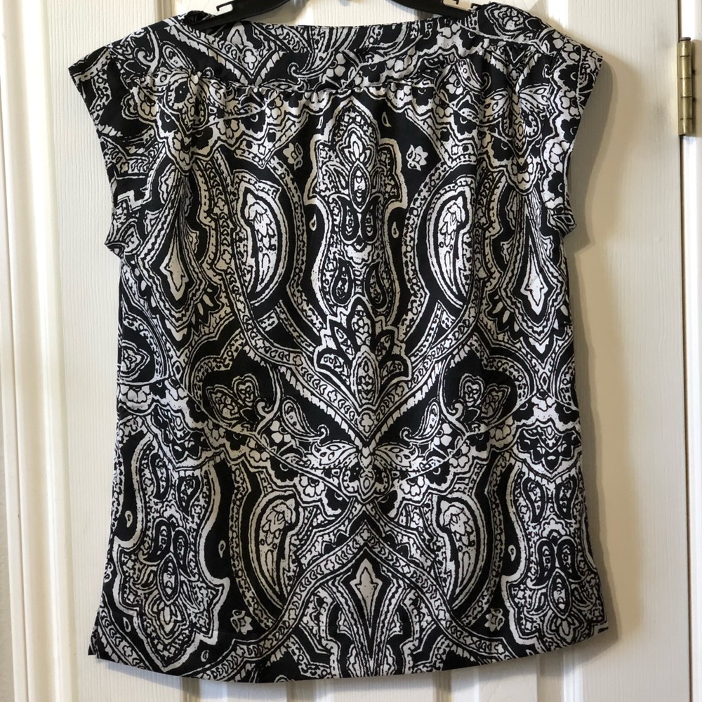 TALBOTS Black and White Blouse